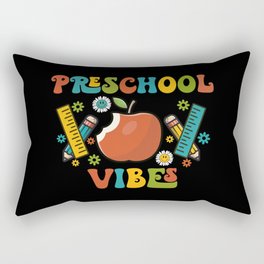 Preschool vibes school designs pencils Rectangular Pillow