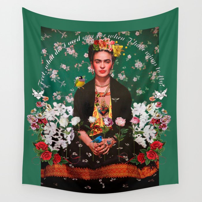 Wings to Fly Frida Kahlo Wall Tapestry
