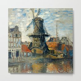 Claude Monet "The Windmill, Amsterdam", 1871 Metal Print