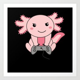 Gamesolotl Funny Axolotl Word Game For Gamers Art Print