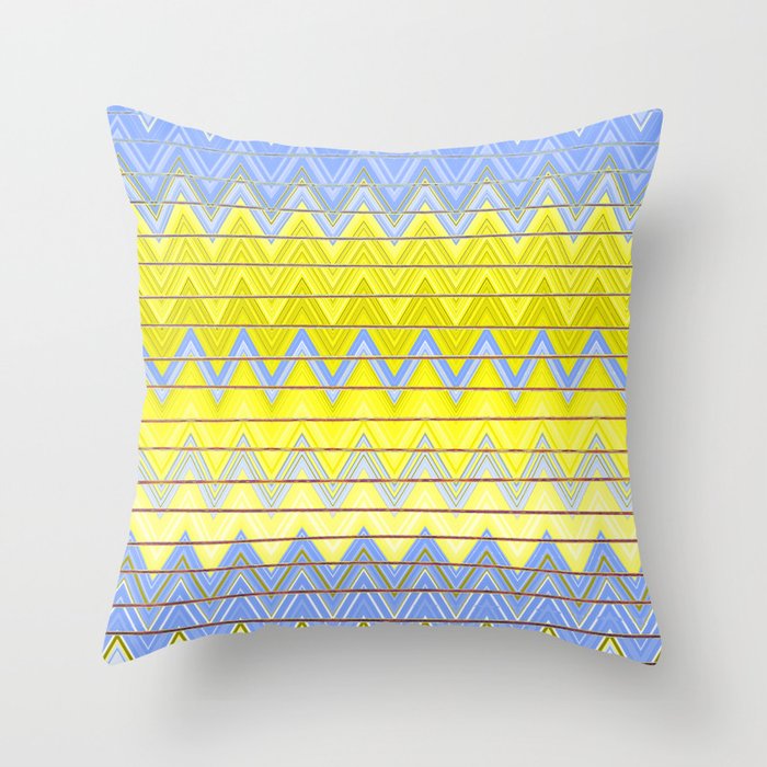 Simple Yellow Grey And Periwinkle Blue Zig Zag Modern Throw Pillow Simple Yellow Grey And Periwinkle Blue Zig Zag Modern Throw Pillow