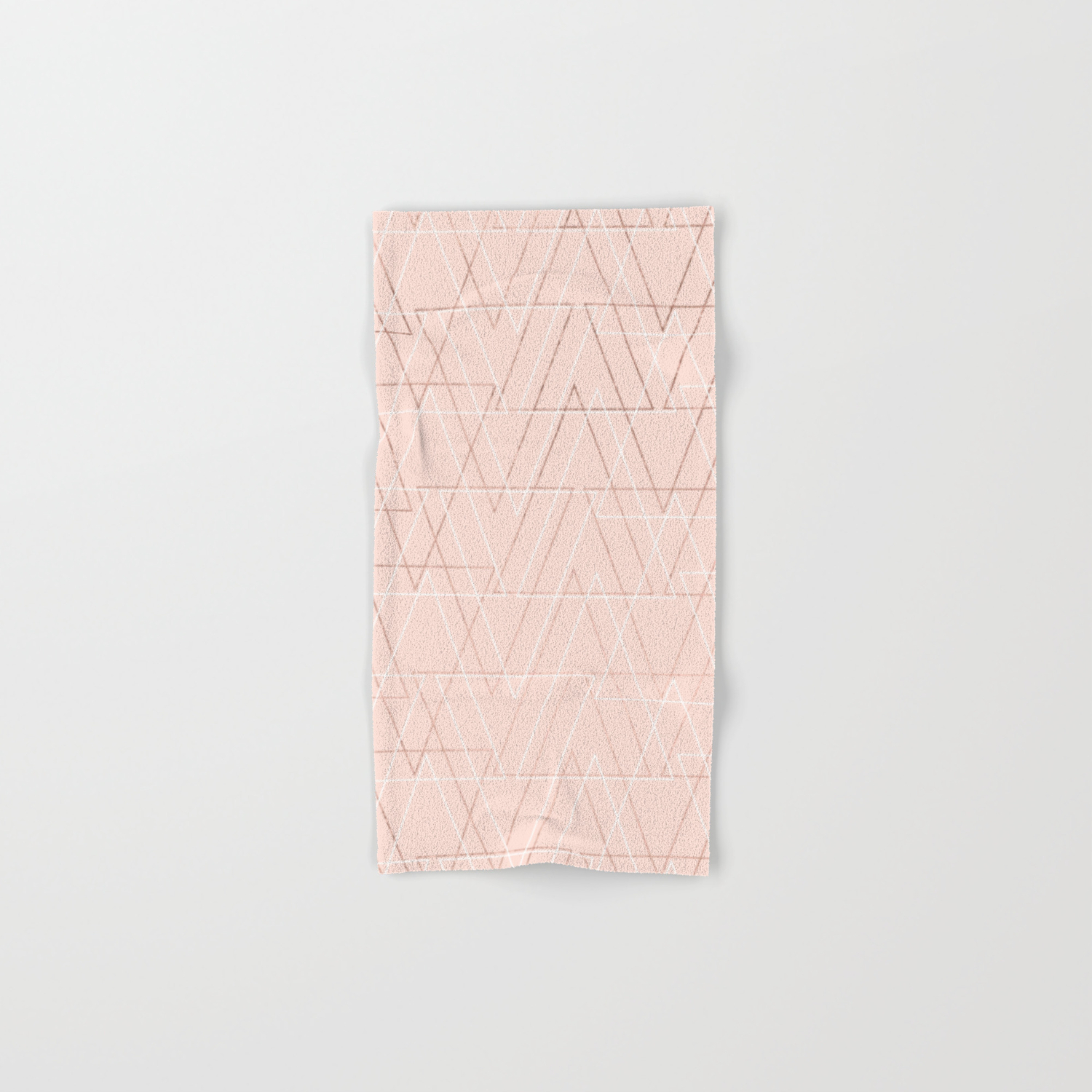 Modern White Rose Gold Abstract Geometric Triangles On Blush Pink