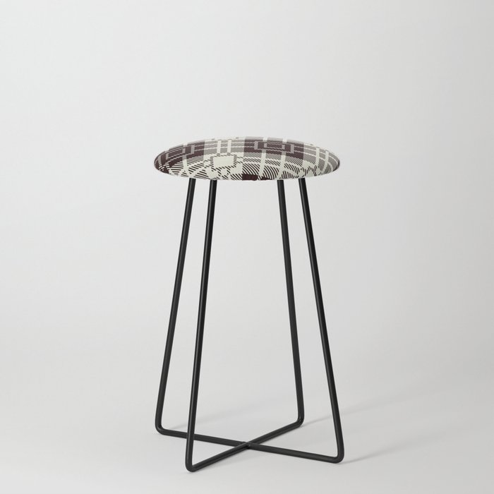 Black and White Square Pattern Counter Stool