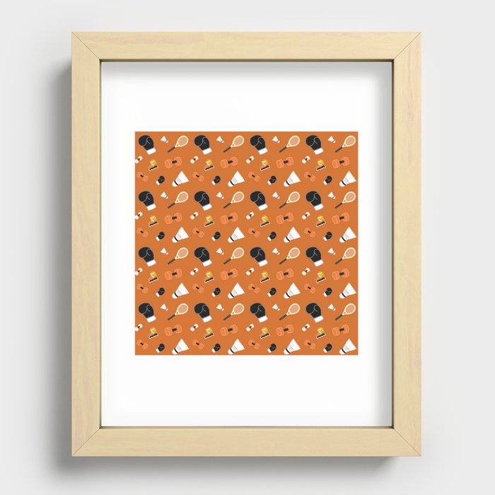 Random sports collection pattern 5 Recessed Framed Print