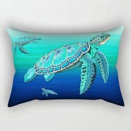 Sea Turtle Turquoise Oceanlife Rectangular Pillow