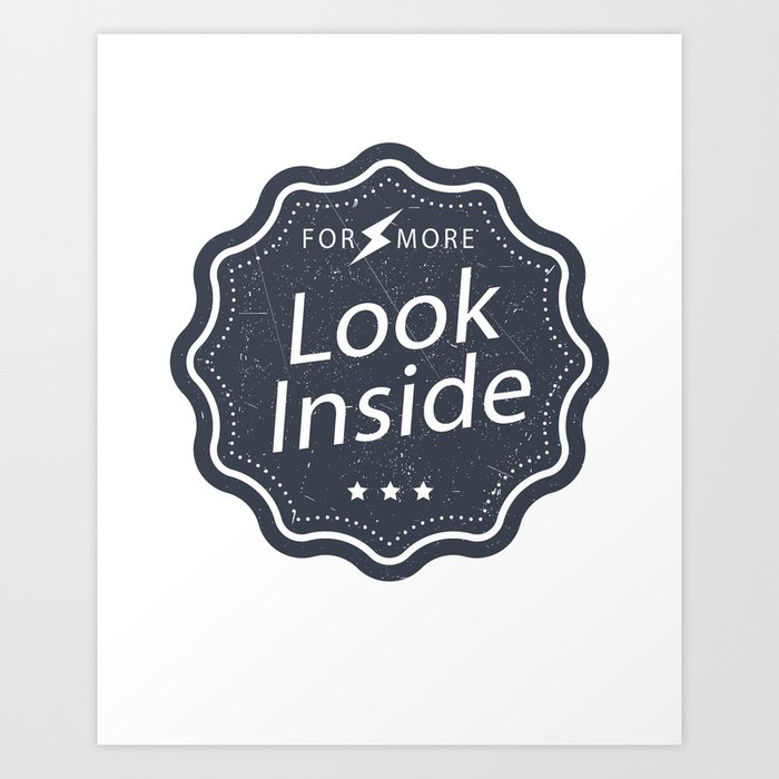 "For More, Look Inside" - Slate Colour Art Print