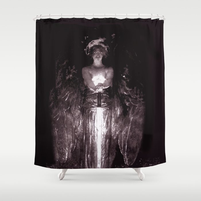 The Angel with The Flaming Sword - Edwin Howland Blashfield  Shower Curtain