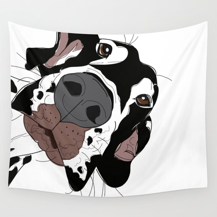 Great Dane In Your Face (harlequin) Wall Tapestry