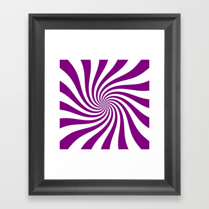 Swirl (Purple/White) Framed Art Print