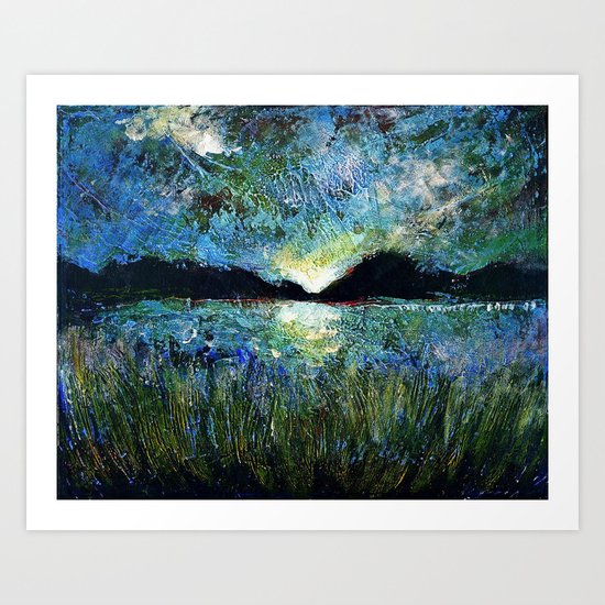 Twilight on a Transylvanian Lake Art Print