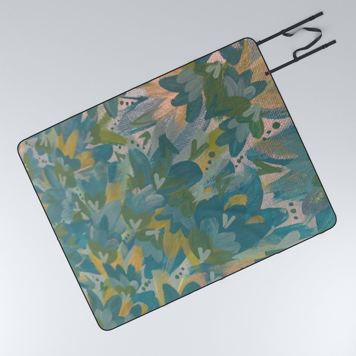 Love in the Garden abstract painting  Picnic Blanket