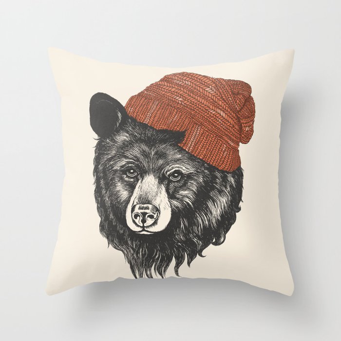 the bear Throw Pillow