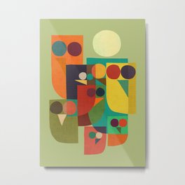 Owl squad Metal Print | Digital, Fauna, Geometric, Retro, Zoo, Graphicdesign, Cubism, Owl, Abstract, Night 