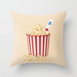 3D movie time Throw Pillow
