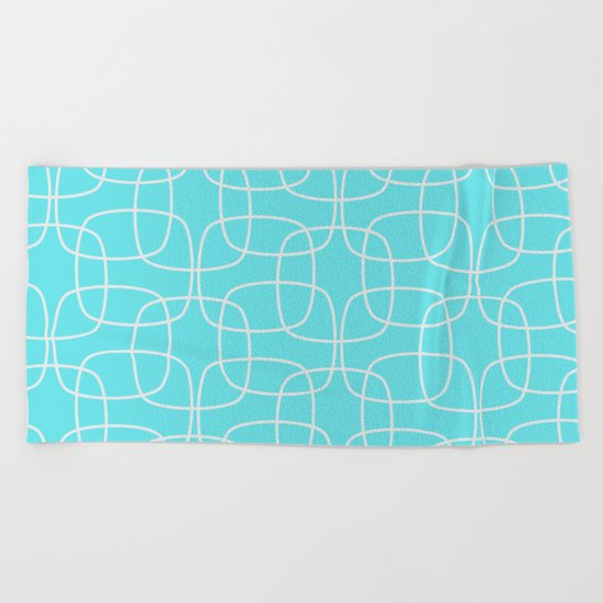 Square Pattern Mint Beach Towel