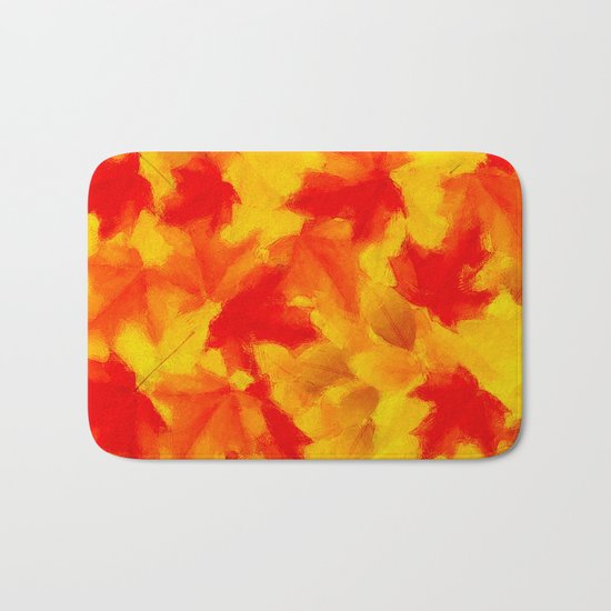 Autumn leaf abstract Bath Mat