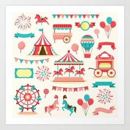 Vintage Circus Fair Art Print