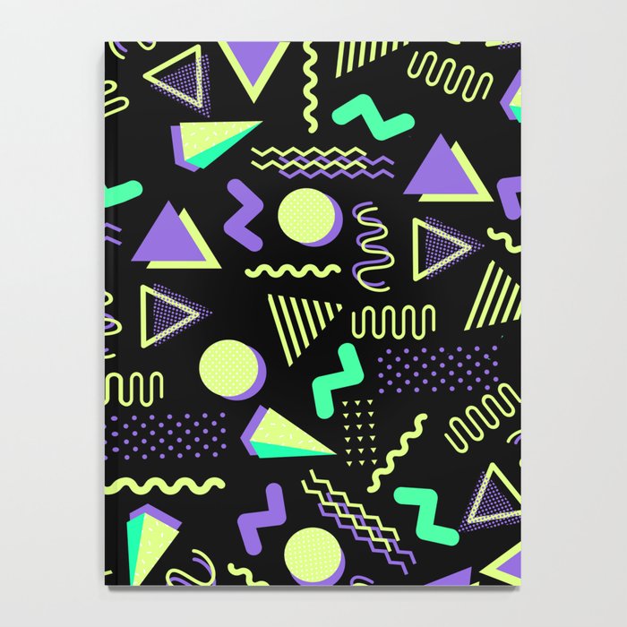 Geometrical Retro Lime Green Neon Purple 80 S Abstract