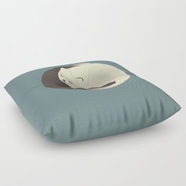 Hidden cat 9 blue yin yang kitty hug Floor Pillow