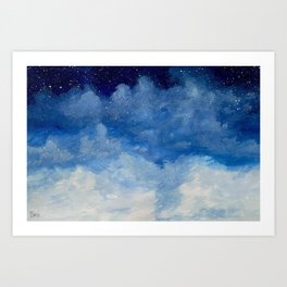 Dark Blue Cloud Painting Art Print