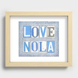 Love NOLA New Orleans Street Sign Tiles Word Art Print Louisiana Cajun French Quarter Recessed Framed Print