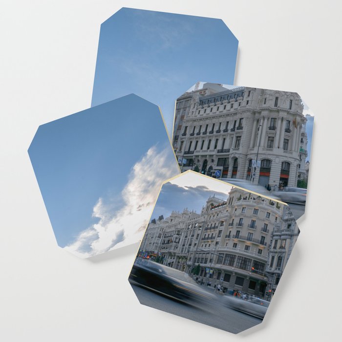 Spain Photography - Busy Traffic In Downtown Madrid Coaster