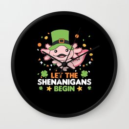 Let The Shenanigans Begin St. Patrick's Day Wall Clock