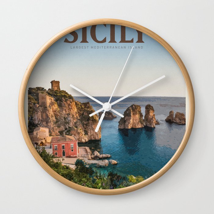 Visit Sicily Wall Clock