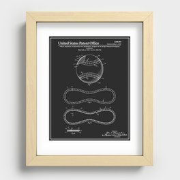 Baseball Patent - Black Recessed Framed Print