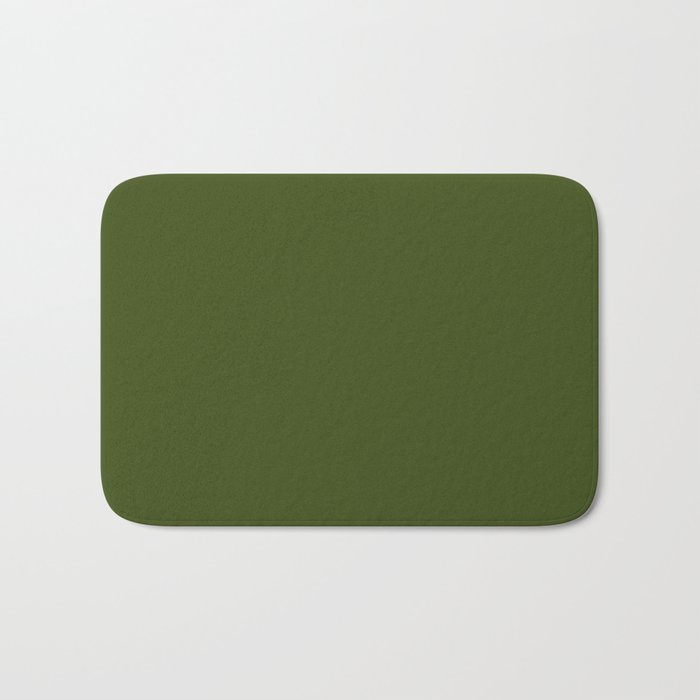 Dark Olive Green Sage - Pure And Simple Bath Mat