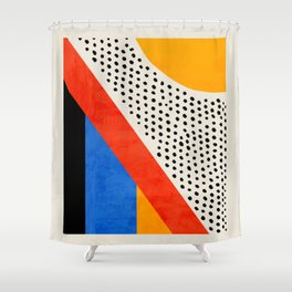 Mid Century Abstract Landscape Shower Curtain