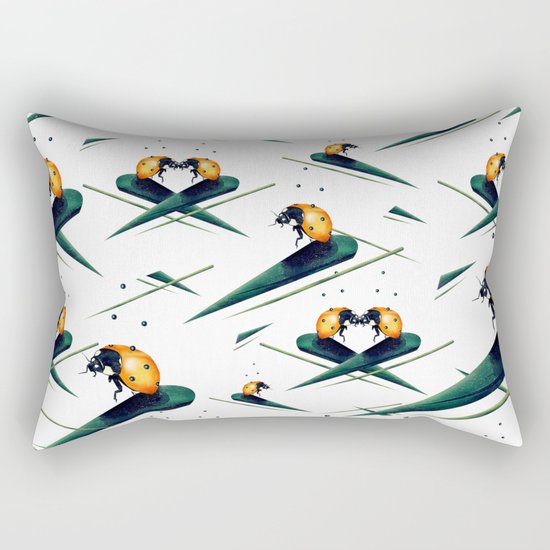 Bugs in Love (Pattern) Rectangular Pillow