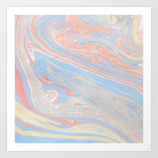 Pastel marble Art Print