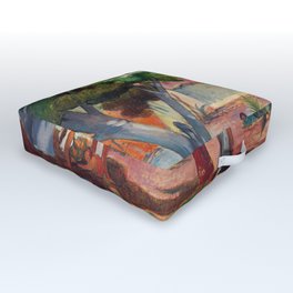 Why Are You Angry? by Paul Gauguin Outdoor Floor Cushion
