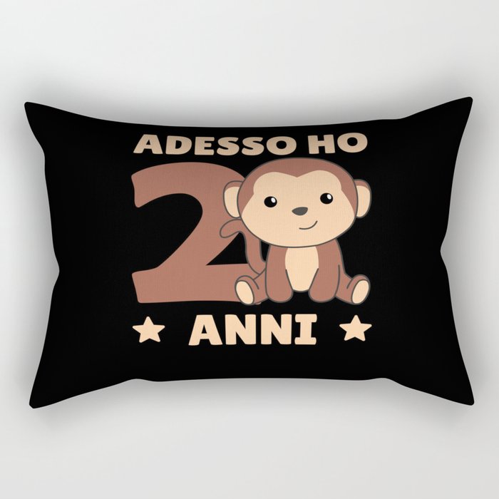 Children 2nd Birthday Monkey Adesso Ho 2 Anni Rectangular Pillow