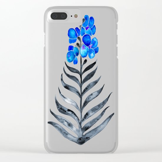 Blooming Orchid – Blue & Black Palette Clear iPhone Case