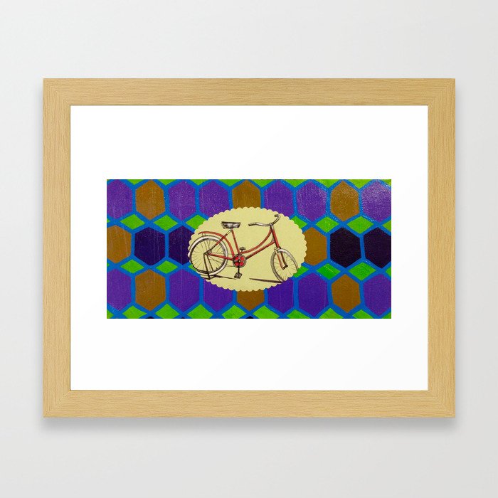 Hexagon Bike Framed Art Print