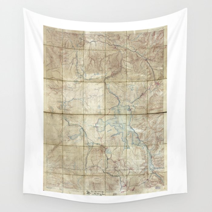 Map of Yellowstone National Park (1886) Wall Tapestry by The Arts 