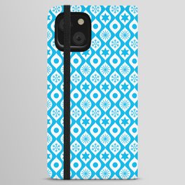 Turquoise Retro Christmas Pattern iPhone Wallet Case