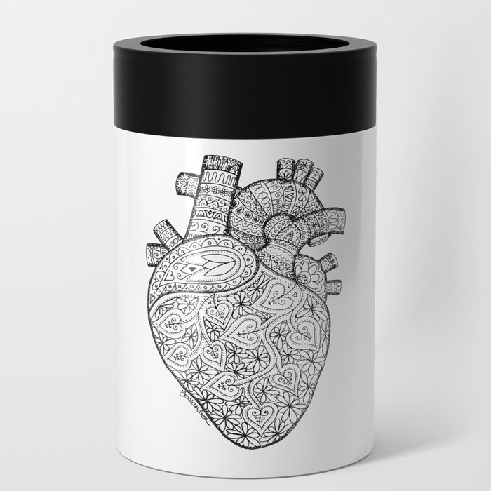 Heart Anatomy organ-mandala Can Cooler