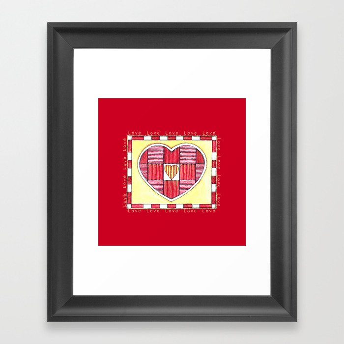 Pinstripe Heart Framed Art Print