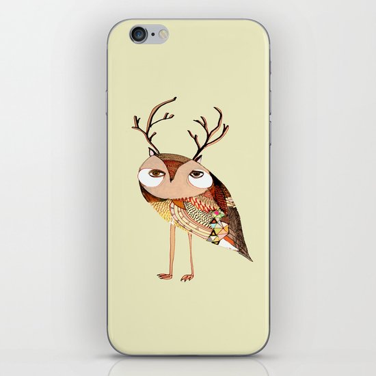 owl print, owl illustration, owl art, owl iPhone Skin