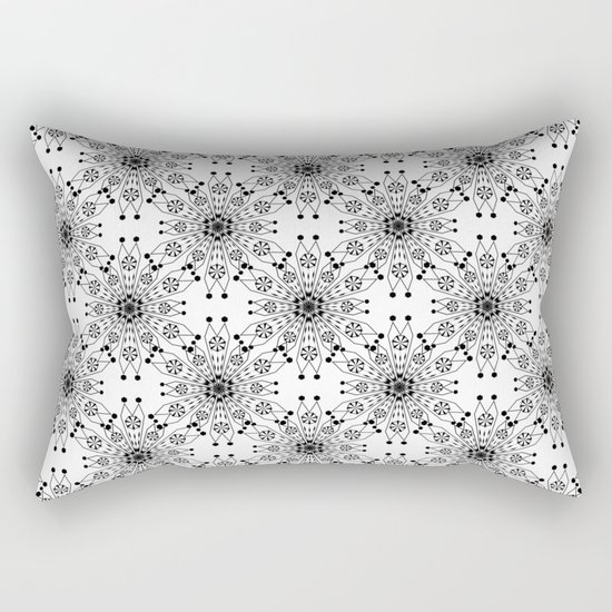 Black lace print elegant ornament Rectangular Pillow