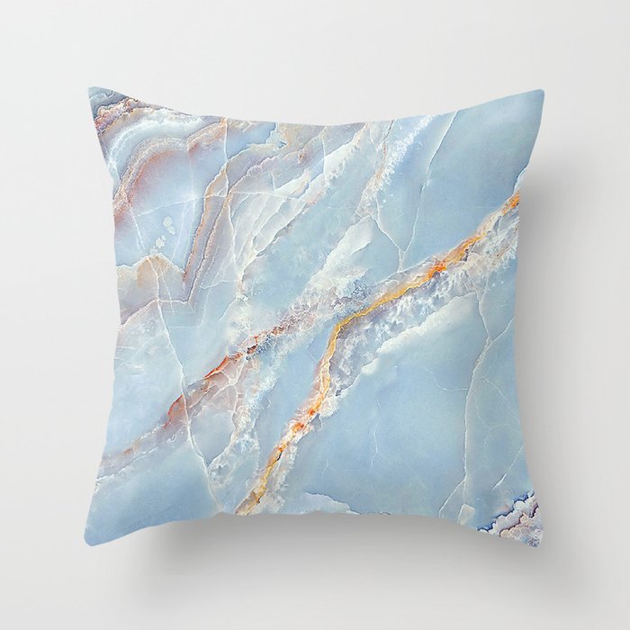 Trust - tender pastel blue marble (viii 2021) Throw Pillow