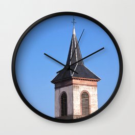 Church Tower Alsace, France Wall Clock | Religious, Churchtower, Digital, Outdoors, Architecture, Color, Belltower, Outside, Verticalimage, Photo 