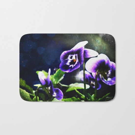 Violet Johnny Jump Ups And Stars Bath Mat