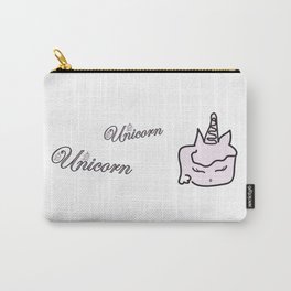 Unicorn digital painting pink white childrens fantasy cute sweet quotes , society6 Carry-All Pouch