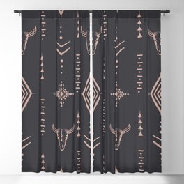Bull skull with horns seamless pattern  Blackout Curtain