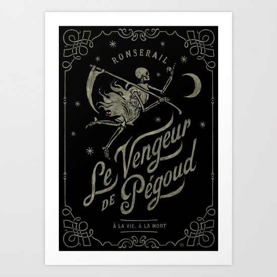 Le Vengeur de Pégoud (black/gold) Art Print