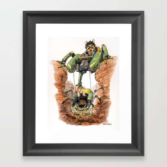 The Deep Dig Excavator Framed Art Print